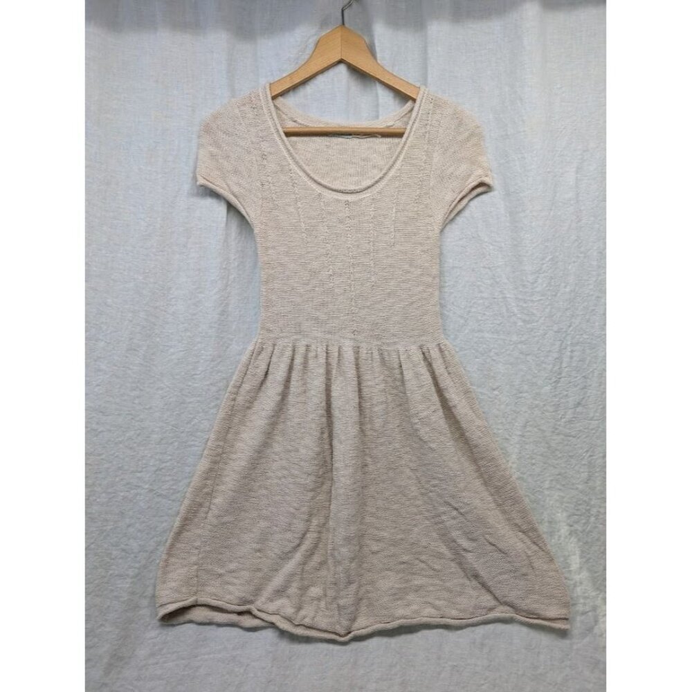 Kimchi Blue women's size small ivory knit short sweater dress scoop neck D8 - Picture 1 of 7